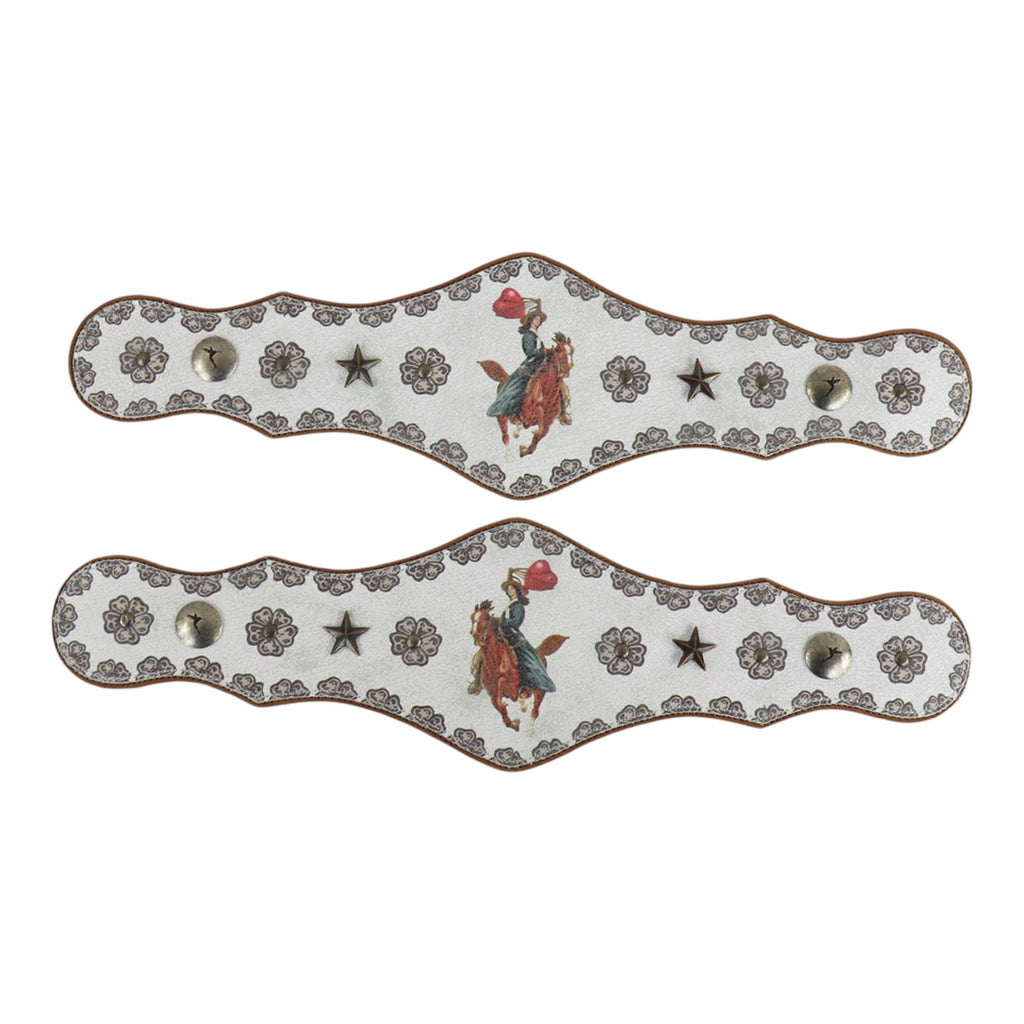 Boot Lassos Rodeo Darlin - White Leather Boot Harness Front Leather Strap
