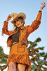 Double D Ranch Fringin Around Leather Skirt in Amber S1828