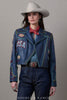 Double D Ranch Lady Liberty Blue Leather Jacket C3514 Limited Edition