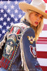 Double D Ranch Lady Liberty Blue Leather Jacket C3514 Limited Edition