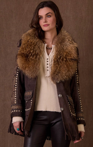 Bergen of Norway Women's Lambskin Suede Shirt Jacket 3712-GN