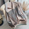 Equestrian Inspired Style Scarf in Blue/ Brown Equine Halter Motive Wrap