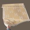 Equestrian Inspired Style Scarf Reversible Wrap in Tan /Cream Houndstooth