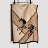 Equestrian Wrap Tan / Black Giddy Up Reversible Scarf
