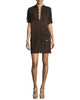 Etienne Marcel Classy Suede Leather Dress in deep brown EM7342SU