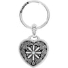 Brighton Floral Heart Key Fob – Silver Plated Locket Keychain (E12192)