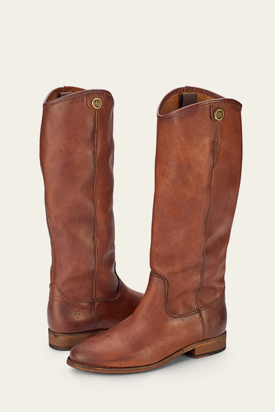 Tall Women's Leather Equestrian Riding Style Fashion Boots in Cognac - Frye Melissa Button 2 Boots - Saratoga Saddlery & International Boutiques