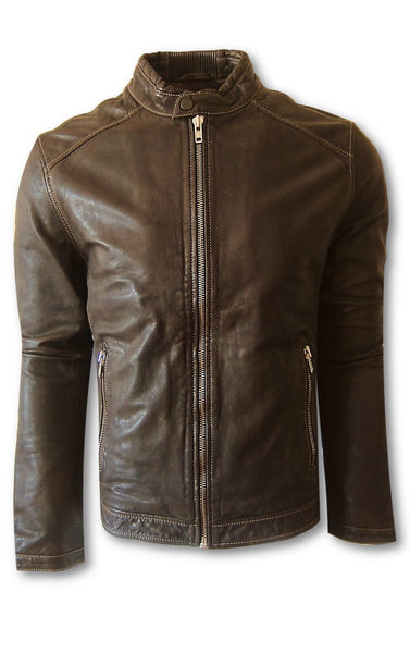 George Roth Moto Espresso  Leather Jacket GR100 SS25