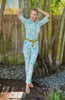 Gretchen Scott Gripe Less Pull On Pants  Blooming Party Ocean Turq PAEQBP SS26