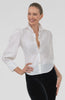 Gretchen Scott Puff Silk Blouse in White Silk Puff Sleeve Top The Magic Dragon