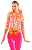 Gretchen Scott Ruffneck TOP 3/4 Sleeve Ruffneck Orange Flora TPRNFLL SS24