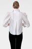 Gretchen Scott Puff Silk Blouse in White Silk Puff Sleeve Top The Magic Dragon