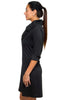 Gretchen Scott Ruffneck Dress – Black Jersey Dress with Signature Classy Ruffle Neck