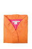 Gretchen Scott Sleeveless Ruffle Collar Top – Orange 4-Way Stretch Jersey Ruffle Neck Shirt