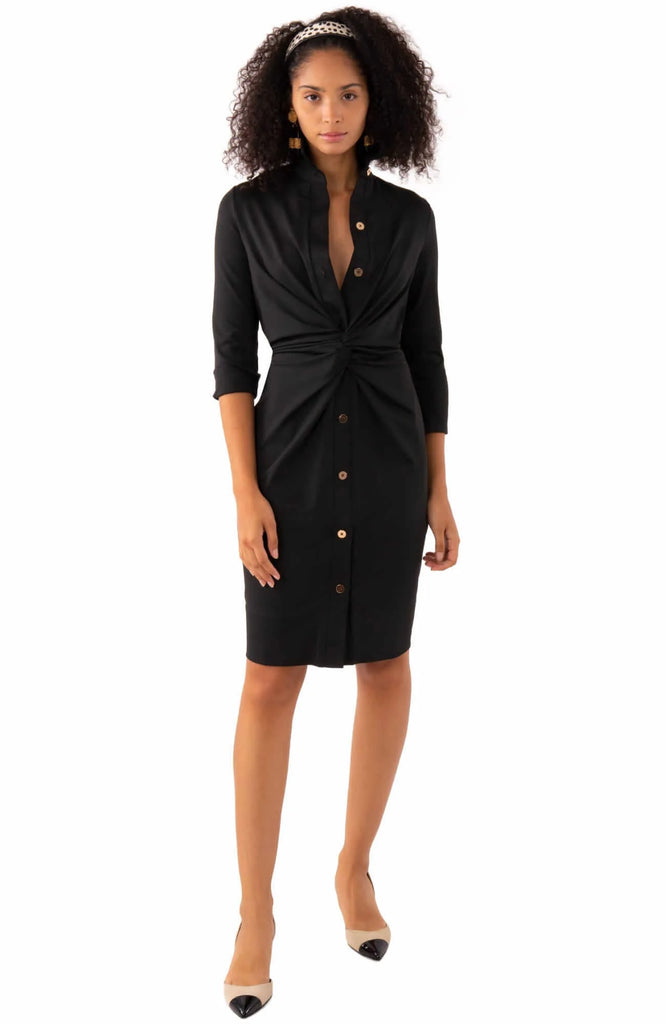 Elegant Black Dress Stretch Gretchen Scott  Twist & Shout Black Dress JDTSDND