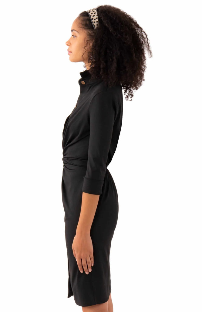 Elegant Black Dress Stretch Gretchen Scott  Twist & Shout Black Dress JDTSDND