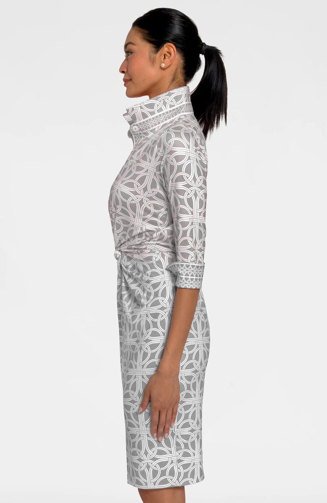 Gretchen Scott Twist & Shout Dress Khaki Ring Toss JDTSRT