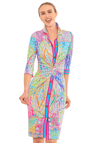Gretchen Scott Women's Dress Twist & Shout Dress in  JDTSSS Stunning Stippling SS25