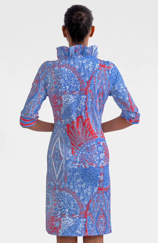 Gretchen Scott Ruffneck Dress 3/4 Sleeve - Grand Bazaar JDRNGB