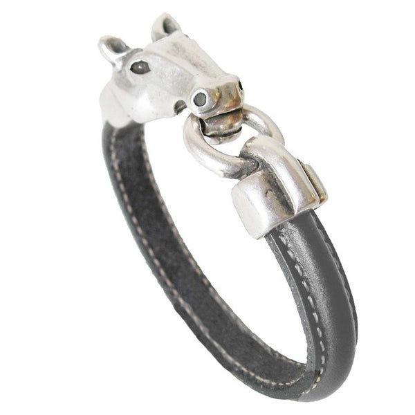 Lilo Collections Hidalgo Leather Bracelet (black/gold) SS24