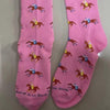 Horse Racing Horse Down the Stretch Socks - Pink SS25