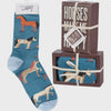 Horses Make Me Happy Box Sign Socks Set SS24