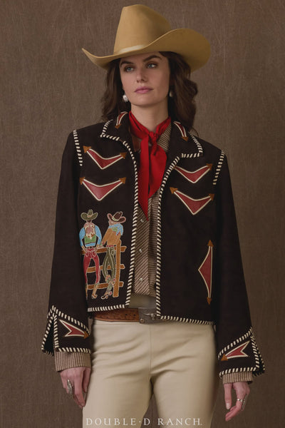 Double D Ranch Leather Suede Jacket Long Tall Texan Bronco Design C3427 - Saratoga Saddlery & International Boutiques