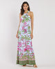 Maxi Dress by Jude Connally Bernadette in Pink Palm Royal White Color