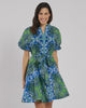 Fit-and-Flare Silhouette Dress in Blue & Green Paisley by Jude Connally