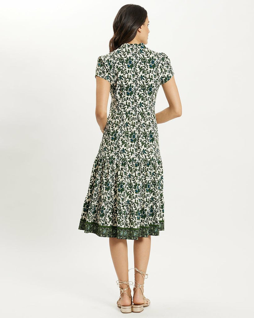 Jude Connally Libby Dress Floral Boarder Cream