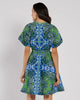 Fit-and-Flare Silhouette Dress in Blue & Green Paisley by Jude Connally