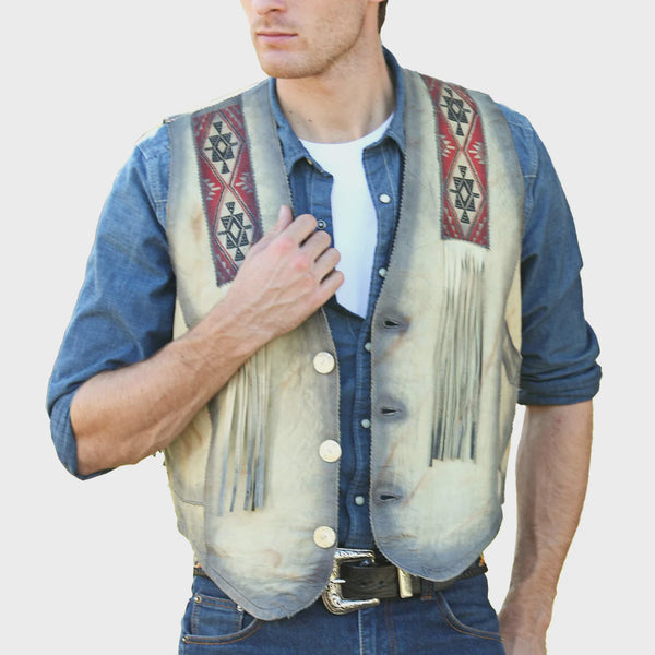 Kobler Indianhead Print Vest in Cream SS26