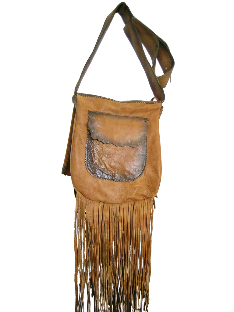 Hand Painted Leather Bag Tan soft Cowhide