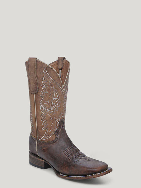 Circle G L6297 MN Honey/Tan Embroidery Wide Sq. Toe SS26ST