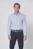 7 Downie Street Men's Luxe Non Iron Button Dress Shirt in Light Blue