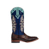 Women's Square Toe Lucchese Amberlyn Ostrich Boot M5802 - Sienna/Navy Final Sale!