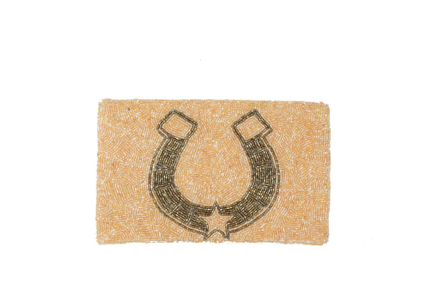 Ladies Luck Horse Shoe Fully Beaded Clutch Handbag SS25 - Saratoga Saddlery & International Boutiques