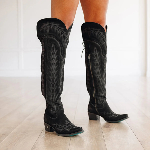 Lane Lexington Knee High Corset  Black Suede LB0499F-050 SS25