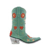 Women's Tall Cowboy Boots in Turquoise Leather with Red Hearts Anabella by Liberty Black