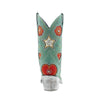 Women's Tall Cowboy Boots in Turquoise Leather with Red Hearts Anabella by Liberty Black