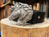 Lilo Fury Horse Head Silver Leather Belt 131274 SS25