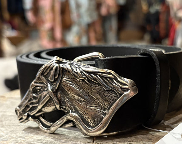Lilo Odin Horse Head 1.5" Leather Belt 131246 SS25
