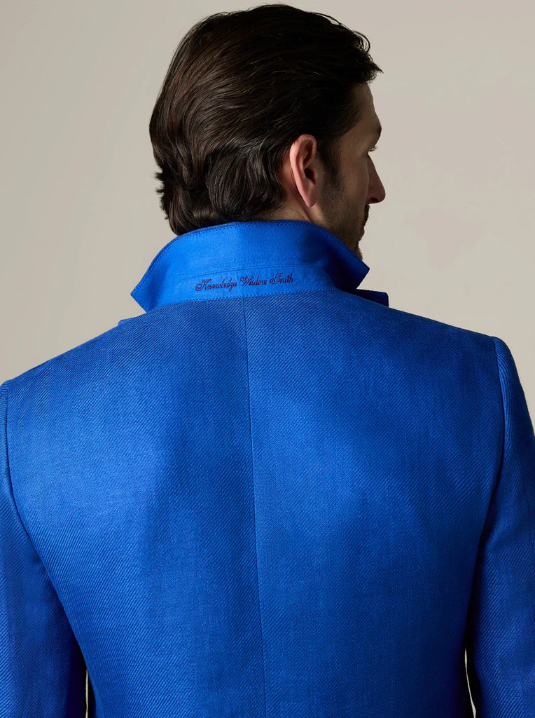 Robert Graham Rempston Linen Sportcoat – Blue Lightweight Summer Blazer with Signature Lining