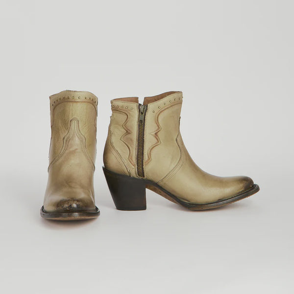 Lucchese Women's M6011 Karla Western Bootie Shoe in Bone - Saratoga Saddlery & International Boutiques