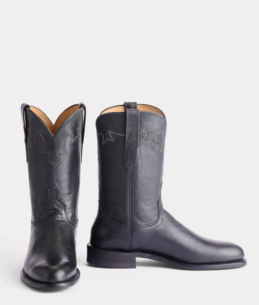 Lucchese Men's Black Leather Sunset Roper Cowboy Boot Made in Texas  CL6505 C2 - Saratoga Saddlery & International Boutiques
