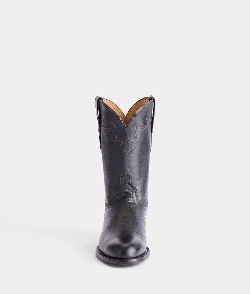 Lucchese Men's Black Leather Sunset Roper Cowboy Boot CL6505 C2