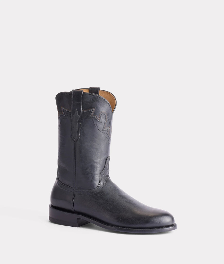 Lucchese Men's Black Leather Sunset Roper Cowboy Boot CL6505 C2