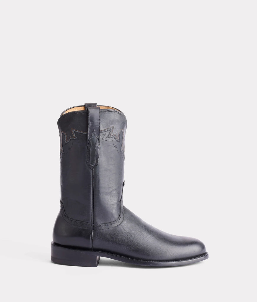Lucchese Men's Black Leather Sunset Roper Cowboy Boot CL6505 C2