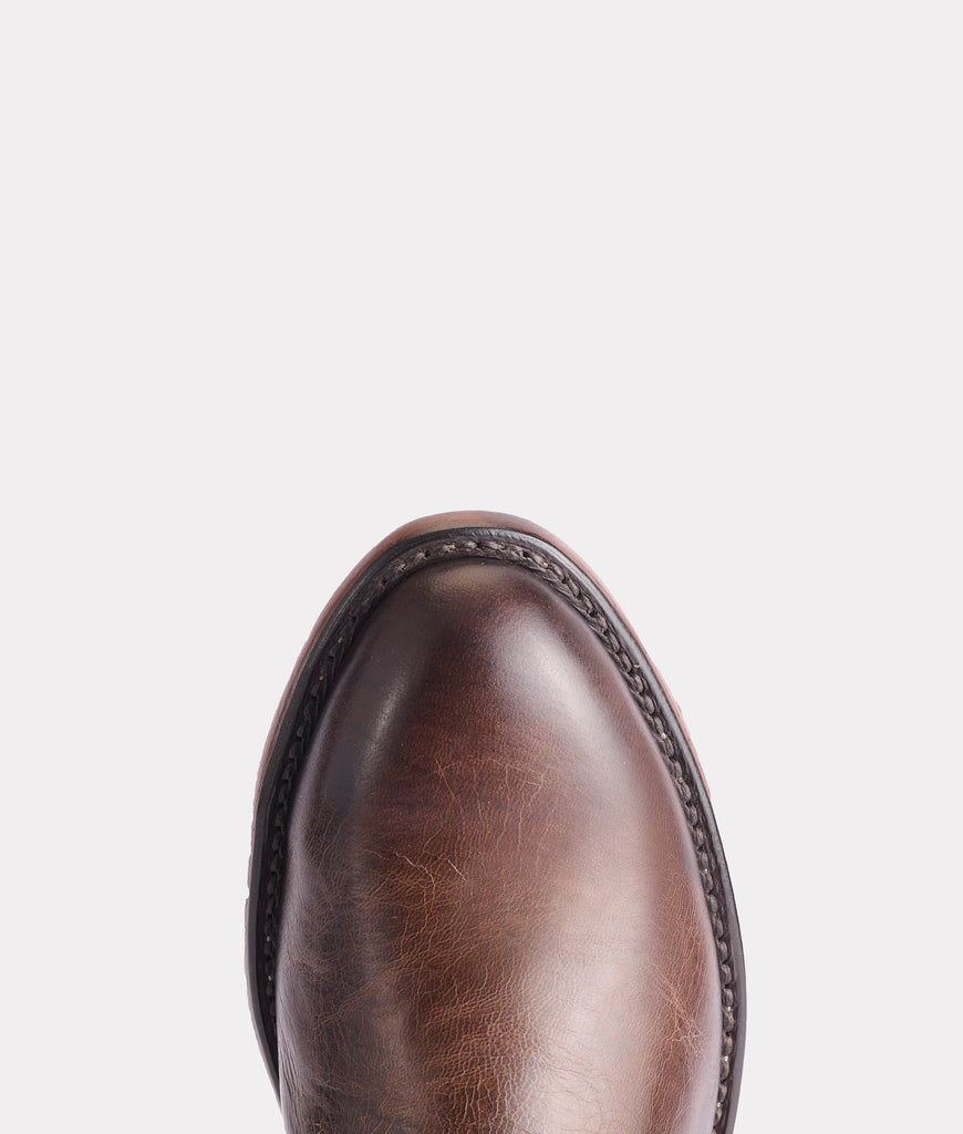 Brown leather Roper boot sole photo of toe box only