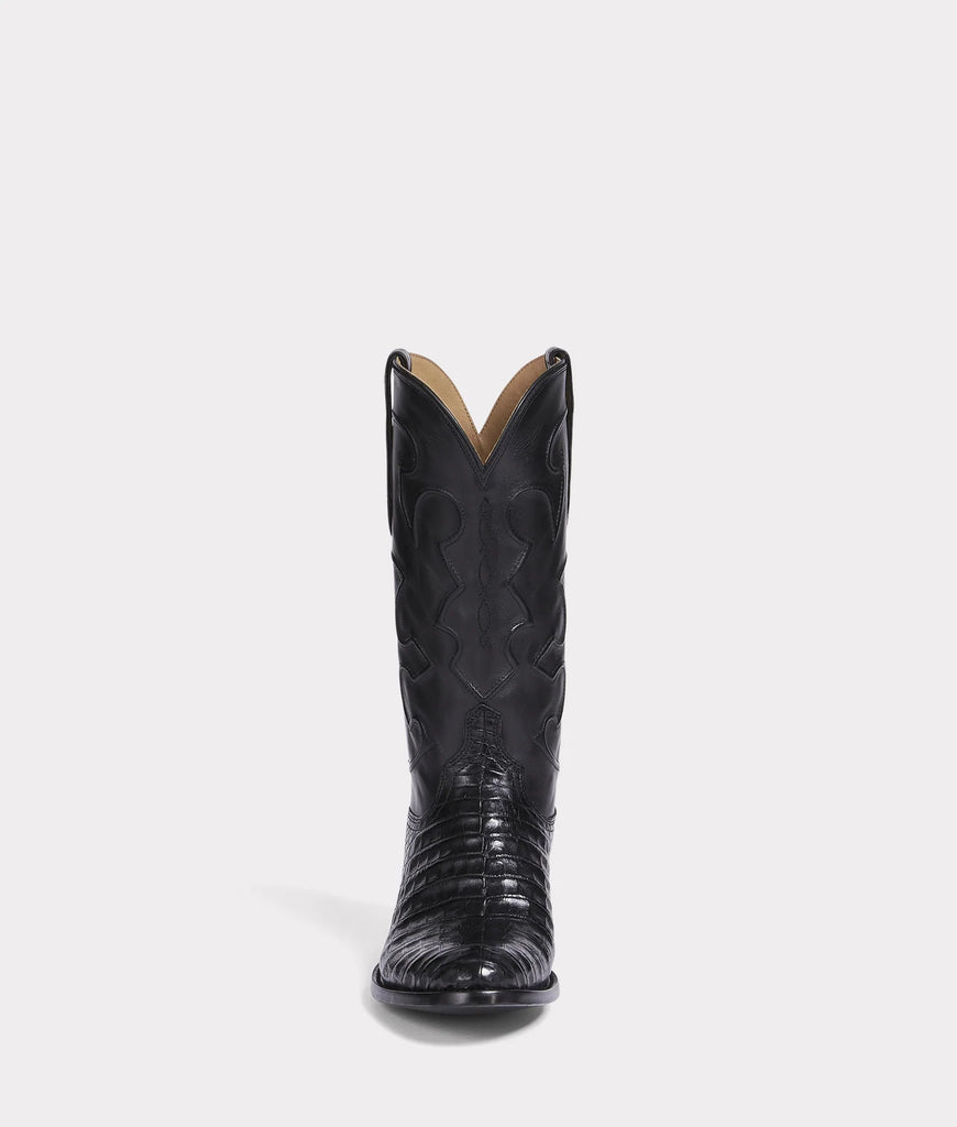 Lucchese Men's Charles Black Caiman Crocodile Black Boot M1636